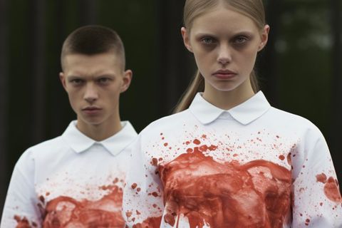Die auch auf dem X-Account von reflex.cz geposteten Fotos russischer Sportlerinnen und Sportler erinnern teilweise an das Set eines Zombie-Films