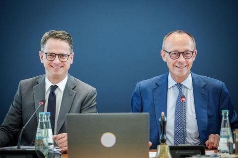 CDU-Vorsitzender Friedrich Merz (r.) und Carsten Linnemann, sein Generalsekretär