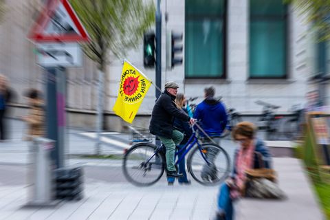 Atomkraftgegner 2023 in Freiburg im Breisgau.