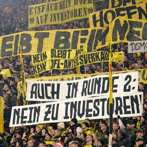 Auf der Südtribüne in Dortmund ist man klar gegen den Investoren-Deal der DFL und hat jetzt die schlimmsten Befürchtungen