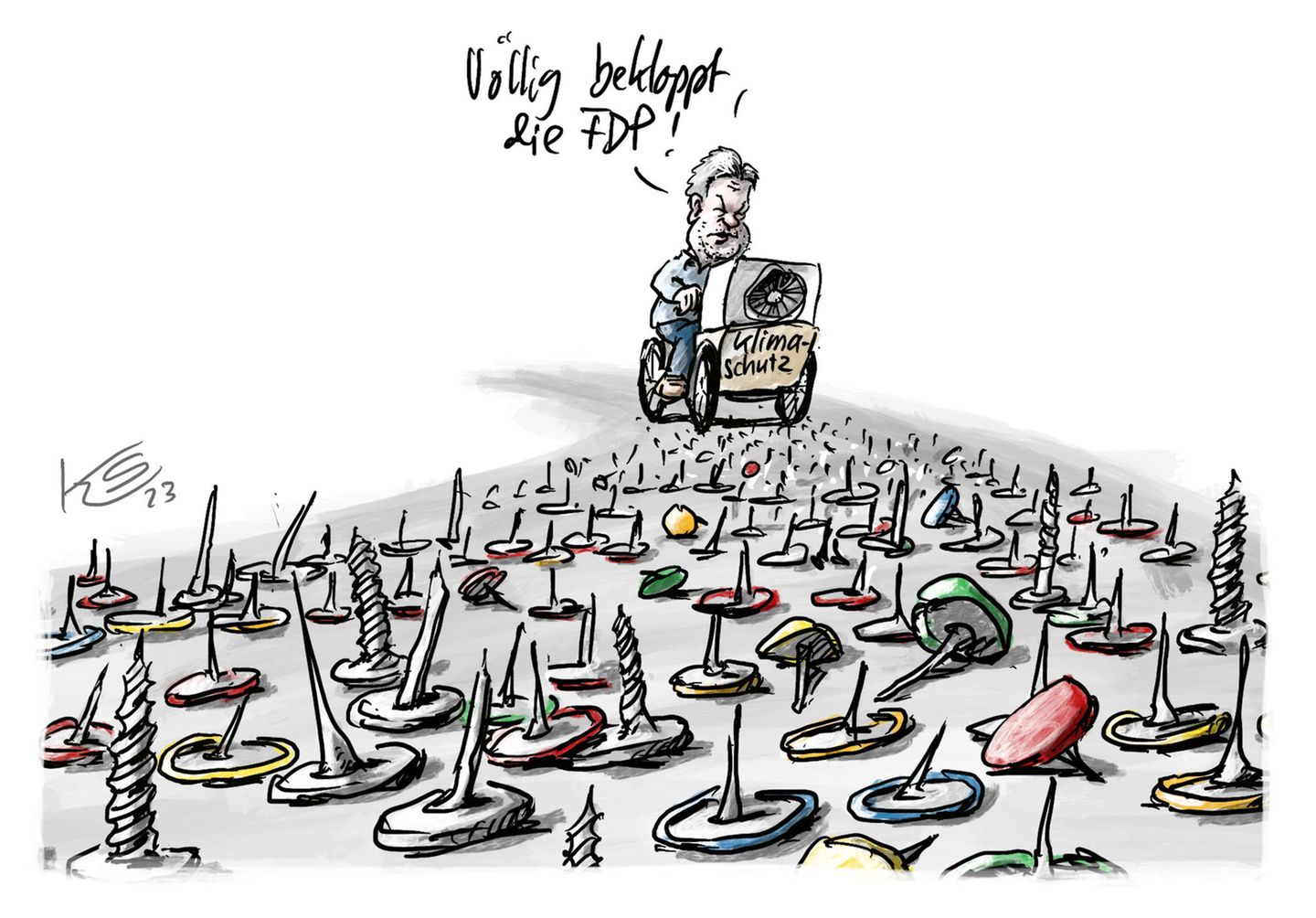Jahrbuch: Kriege, Krisen und Ampelchaos: Karikaturist Klaus Stuttmann blickt auf 2023 zurück