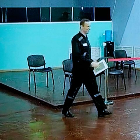 Alexej Nawalny bei einem Gerichtstermin im August