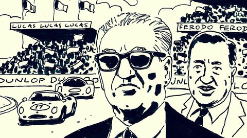 Illustration von Enzo Ferrari und Henry Ford II