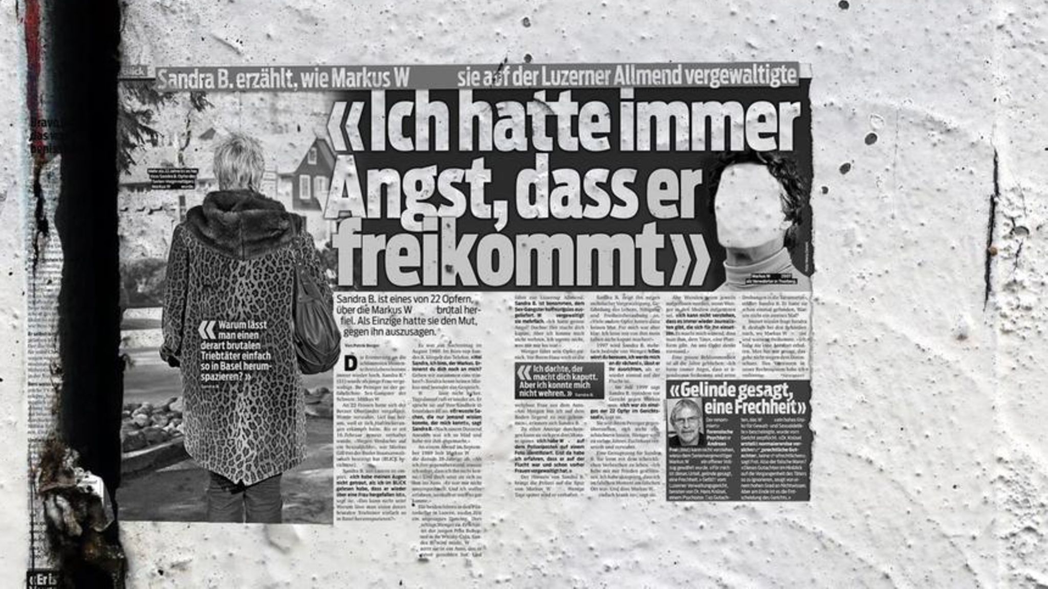Ausschnitt eines Zeitungsberichts zu einer von W. begangenen Vergewaltigung
