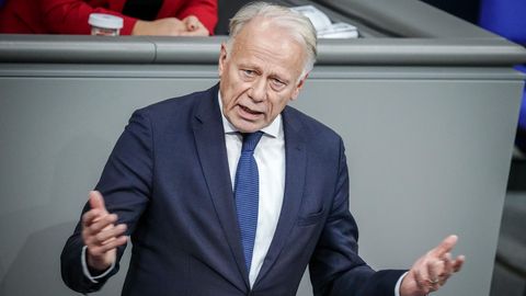 Jürgen Trittin von Bündnis90/Die Grünen, hält seine letzte Rede im Bundestag
