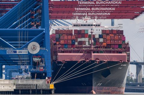 Das Containerschiff, das im Roten Meer angegriffen wurde, auf einem Archivbild
