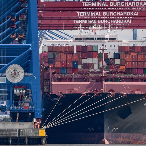 Das Containerschiff, das im Roten Meer angegriffen wurde, auf einem Archivbild