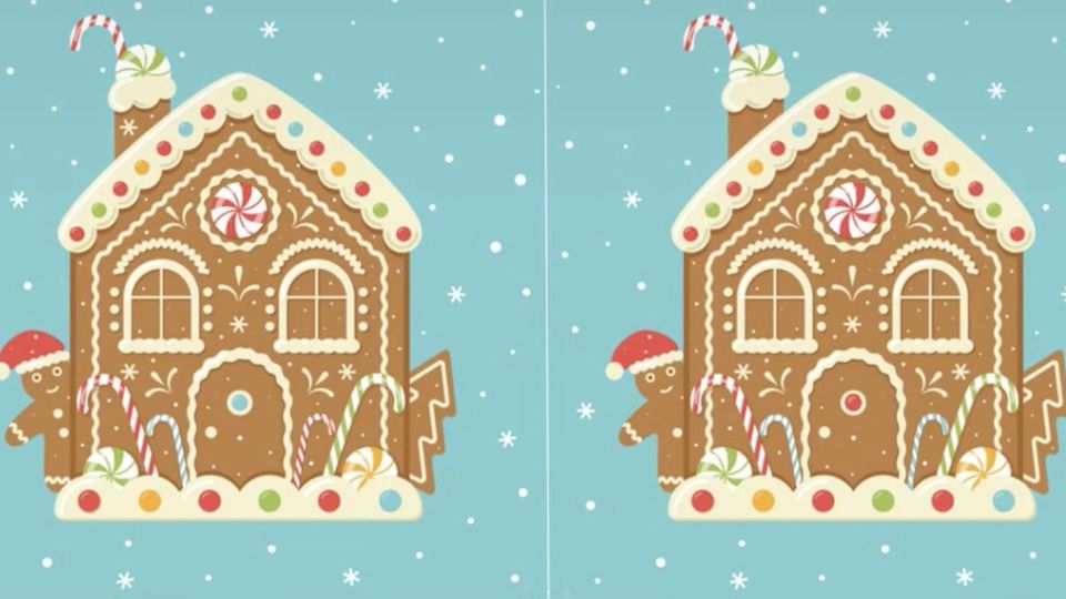 Weihnachtliches Suchbild: Augentest: Sehen Sie die Unterschiede zwischen den Lebkuchenhäusern? Weihnachtliches Suchbild: Augentest: Sehen Sie die Unterschiede zwischen den Lebkuchenhäusern?