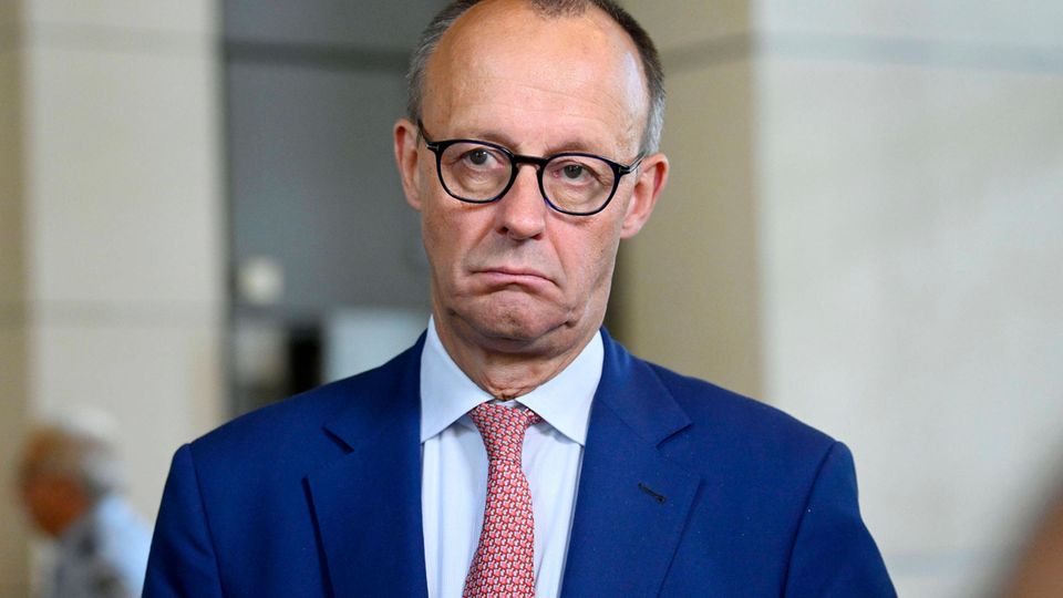 Friedrich Merz bei einem Pressestatement