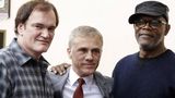 Samuel L. Jackson mit Schauspielkollege Christoph Waltz (M.) und Regisseur Quentin Tarantino