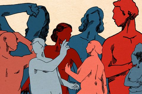 Illustration zeigt eine Variation an Menschen mit unterschiedlichen Geschlechtern, Körpern, Hautfarben und Frisuren