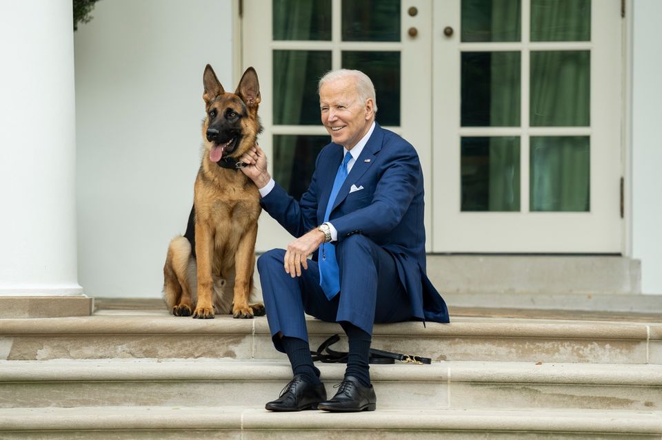 Joe Biden mit Hund Joe Biden mit Hund