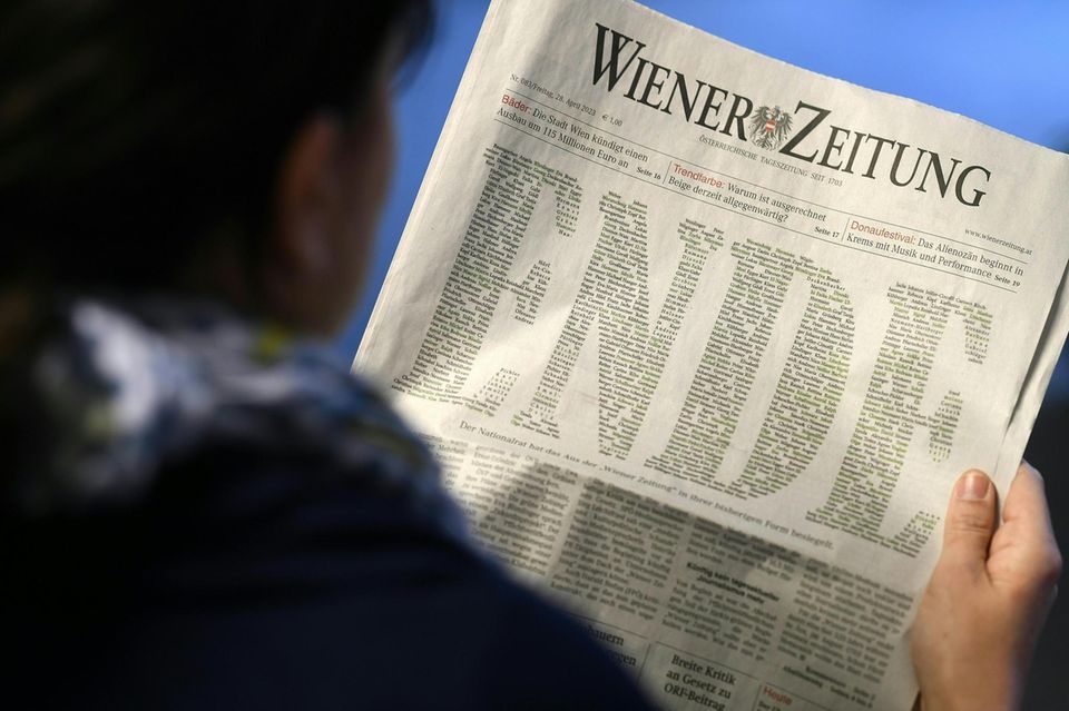 Letzte Ausgabe der "Wiener Zeitung" Letzte Ausgabe der "Wiener Zeitung"