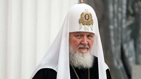 Kirill I., Patriarch der russisch-orthodoxen Kirche im Kreml. Er steht nun auf der Fahndungsliste der Ukraine