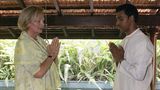 Ruth Maria Kubitschek 2005 in einem Ayurveda-Zentrums im indischen Bundesstaat Goa. Die Schauspielerin befasst sich intensiv mit ayurvedischer Medizin, Spiritualität und Meditation. Im stern-Interview sagte sie: "Ich meditiere viel, nur deshalb bin ich noch da"