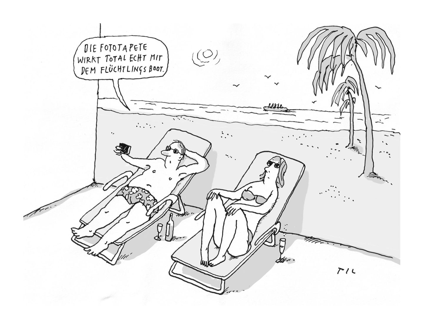 Jahresrückblick: "Welcher Wein passt zu Weltuntergang?": Til Mette lässt 2023 in 25 Cartoons Revue passieren