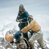 Edmund Hillary und Tenzing Norgay am 28. Mai am Südostgrat des Mount Everest