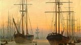 Caspar David Friedrich-Gemälde "Ansicht eines Hafens" (1815/16)