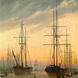 Caspar David Friedrich-Gemälde "Ansicht eines Hafens" (1815/16)