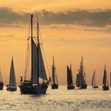 Historische Boote auf der Hanse Sail vor Rostock
