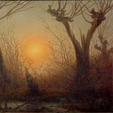 Caspar David Friedrich-Gemälde "Weidengebüsch bei tiefstehender Sonne" (1835)