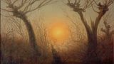 Caspar David Friedrich-Gemälde "Weidengebüsch bei tiefstehender Sonne" (1835)