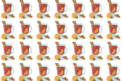 Winterliches Suchbild: Augentest: Finden Sie den Glühwein, der aus der Reihe tanzt?