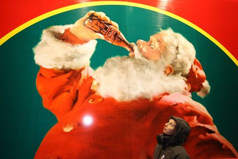 Eine Coca-Cola Werbung mit Santa Claus