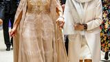Königin Máxima in einer hellen Couture-Robe