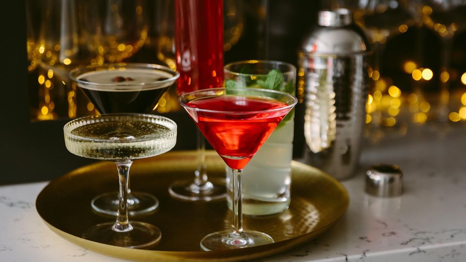 Alkoholfreier Wein, Sekt und Gin.