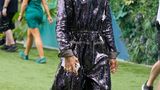 Lewis Hamilton im blauen Glitzer-Overall beim Miami Grand Prix