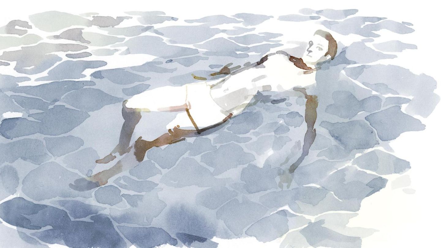 Aquarell-Illustration Floating zur stern-Titelproduktion 'Orte der Ruhe'
