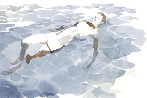 Aquarell-Illustration Floating zur stern-Titelproduktion 'Orte der Ruhe'