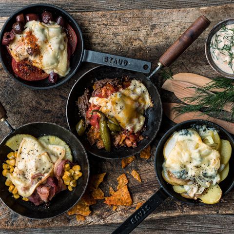 Vier Raclette-Pfännchen