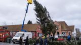 Auf der Ostseeinsel Bornholm musste dieser Weihnachtsbaum abgebaut werden, nachdem er von heftigen Winden in die Schräglage gepustet wurde. Auch in Dänemark tobte, wie in Deutschland, Ende der Woche das Sturmtief "Zoltan".