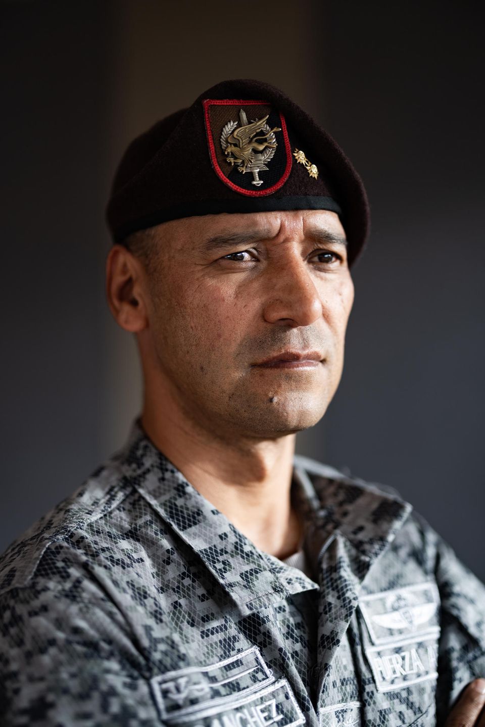 Nahaufnahme des Gesichts von General Pedro Sánchez