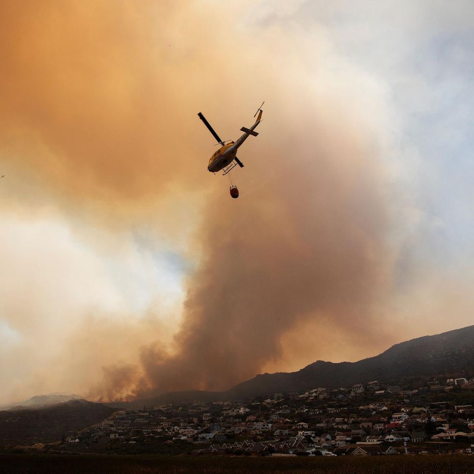 Waldbrände in Simon's Town, Südafrika