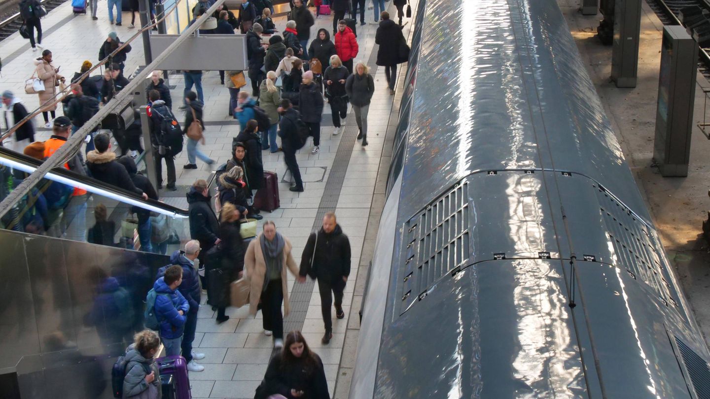 Reisende am Hamburger Hauptbahnhof