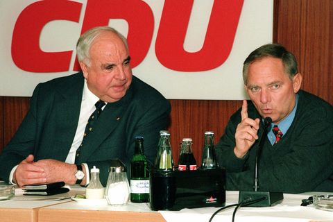 Wolfgang Schäuble gemeinsam mit Kanzler Helmut Kohl 1997