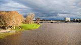Die Elbe bei Dresden führt Hochwasser