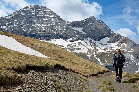 Wanderer in den französischen Pyrenäen