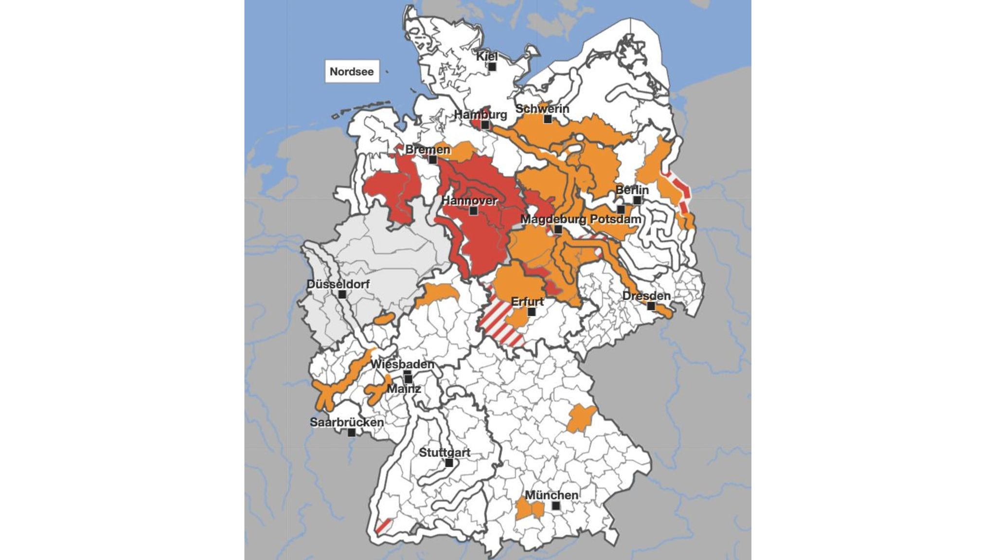 Hochwasser in Deutschland Karten zeigen Warnungen und Pegelstände