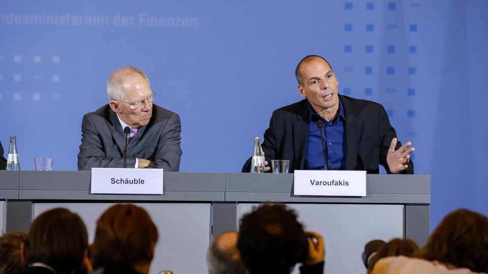 Wolfgang Schäuble and the former Greek finance minister Yanis Varoufakis Wolfgang Schäuble and the former Greek finance minister Yanis Varoufakis