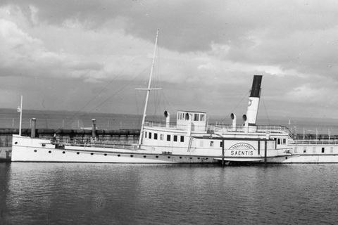 Die "Säntis" in besseren Tagen: Am 2. Mai 1933 wurde sie ausgemustert und im Bodensee versenkt