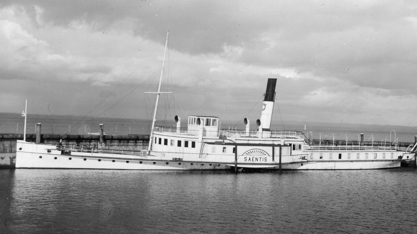 Die "Säntis" in besseren Tagen: Am 2. Mai 1933 wurde sie ausgemustert und im Bodensee versenkt