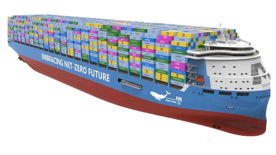 Modell des geplanten Containerriesen KUN-24AP