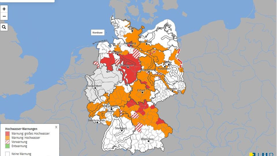 Hochwasser In Deutschland: Diese Karten Zeigen Warnungen Und Pegel ...