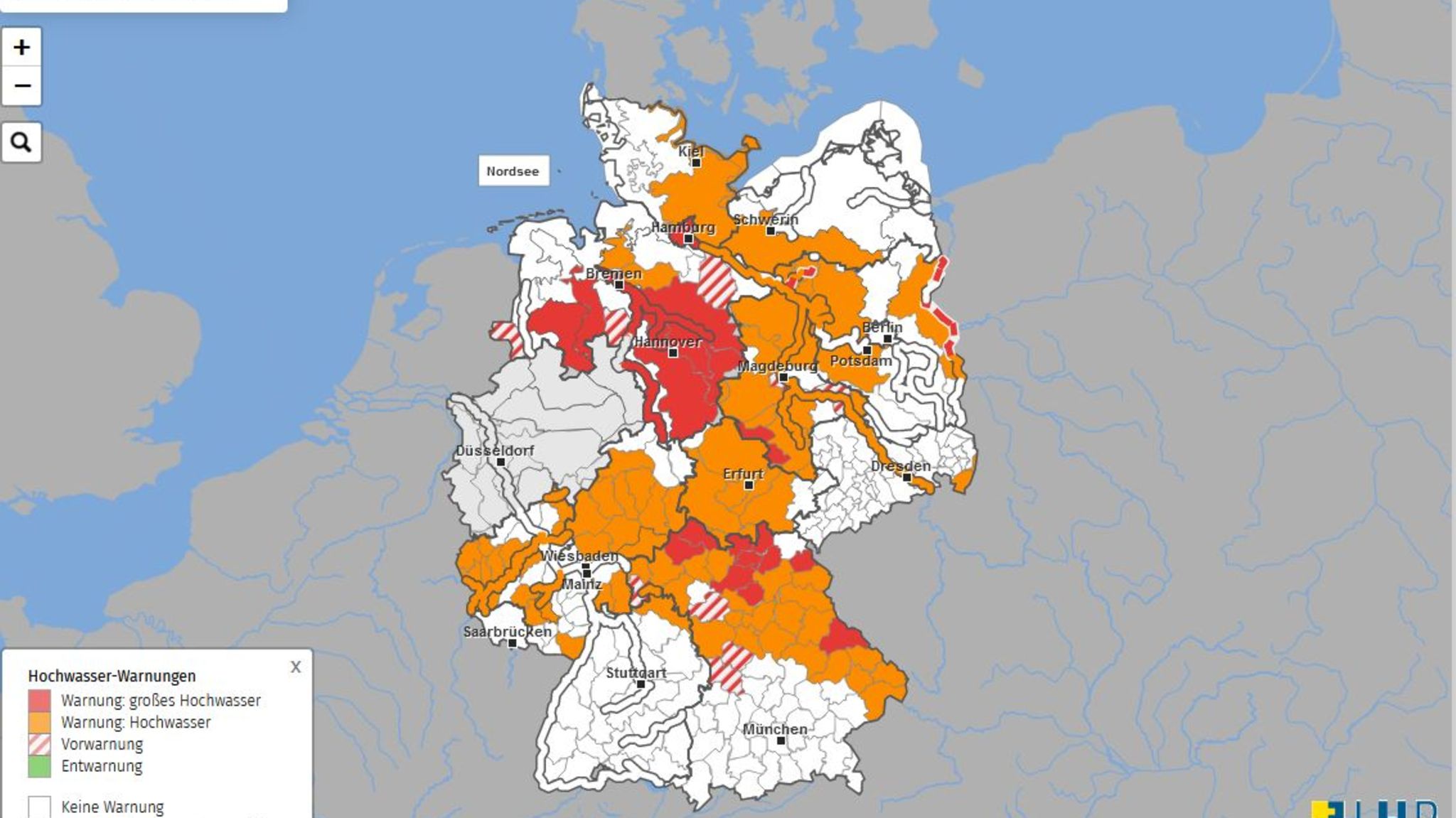 Hochwasser in Deutschland: Diese Karten zeigen Warnungen und Pegel  STERN.de