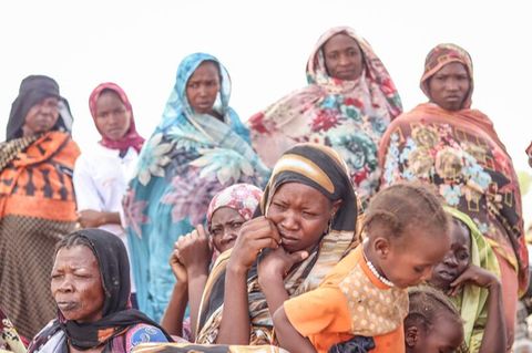 Sudanesische Flüchtlinge aus der Region Tandelti, die in den Tschad gelangt sind