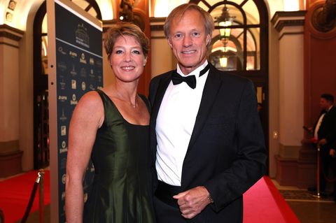 Gerhard Delling mit Christina Block Ende 2023 beim Deutschen Sportpresseball